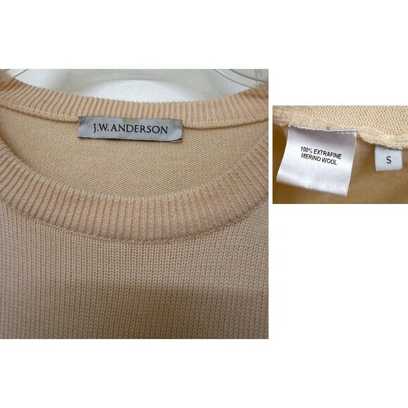 JW Anderson Lemon Fruit Graphic Intarsia Merino Wool Sweater Ivory Cream S - Picture 2 of 16